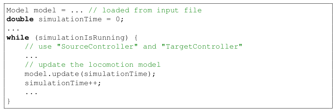 Vadere simulation loop.